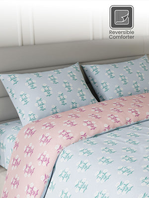 100% Cotton King Bedding Set, 144 TC Printed, Lumina Floret Collection