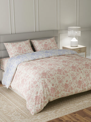100% Cotton King Bedding Set, 144 TC Printed, Lumina Floret Collection