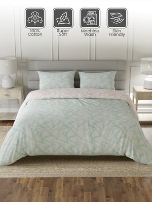100% Cotton King Bedding Set, 144 TC Printed, Lumina Floret Collection