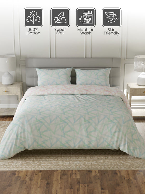 100% Cotton King Bedding Set, 144 TC Printed, Lumina Floret Collection