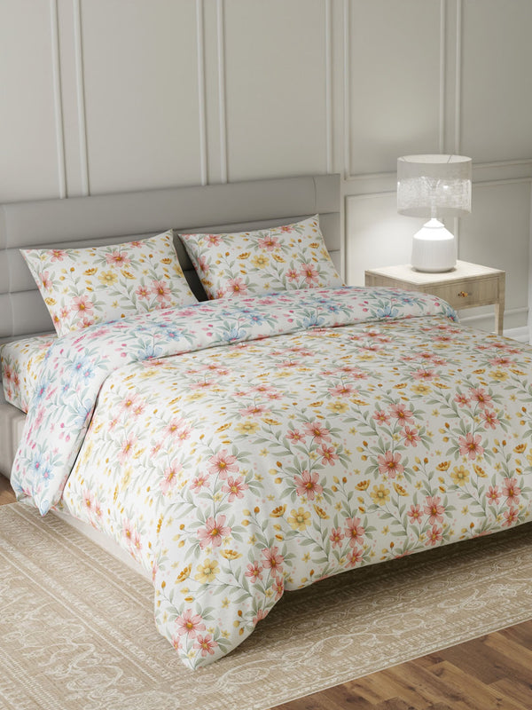 100% Cotton King Bedding Set, 144 TC Printed, Lumina Floret Collection