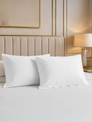 100% Cotton White Pillow Covers - Pack of 2, Verona Collection