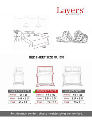 100% Cotton Double Size Bedsheet Set with Gift Box - 144 TC Blue Ethnic, Glory Collection