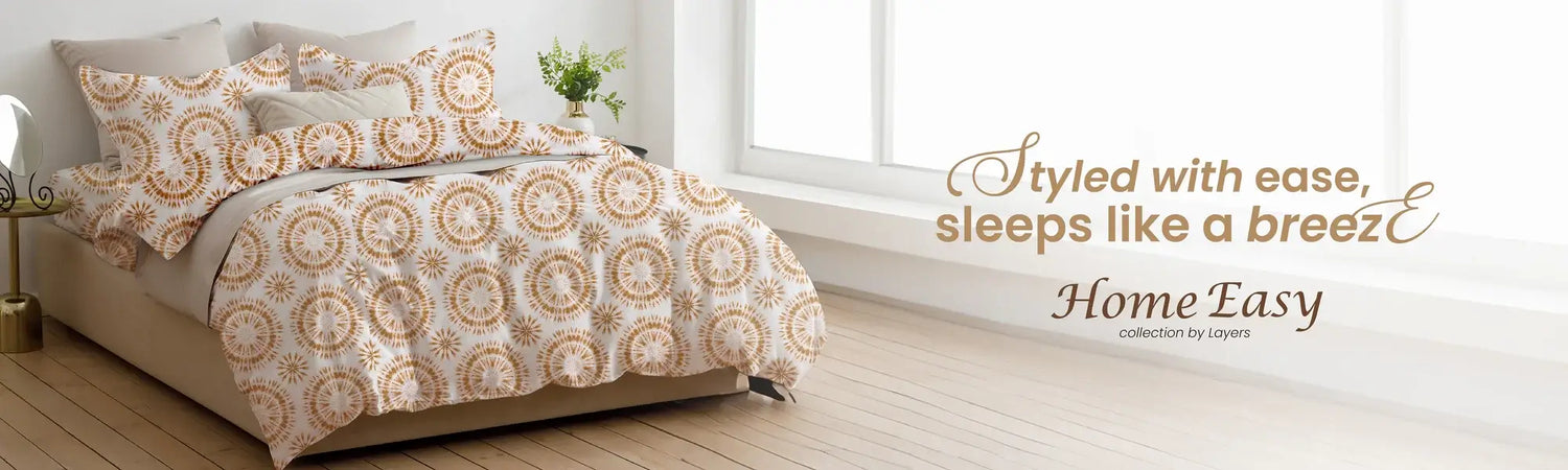 Layers India home linen banner – premium bedding and towels