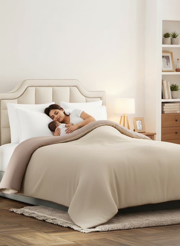 Double Reversible Comforter, Beige & Brown (2.40 L x 2.20 W meters), Forever Collection